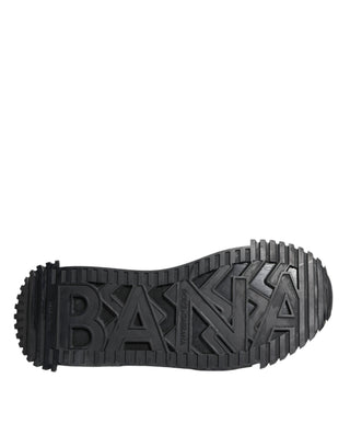 Schwarze Logo-Schnürsneaker Low Top NS1 Schuhe