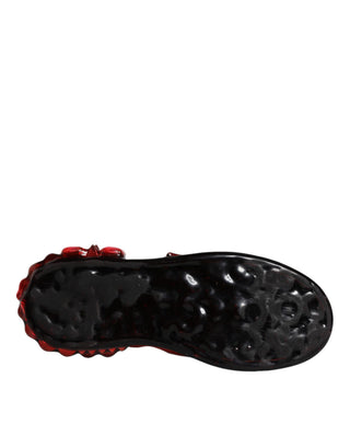 Weiße rote Kristalle Leder Portofino Turnschuhe