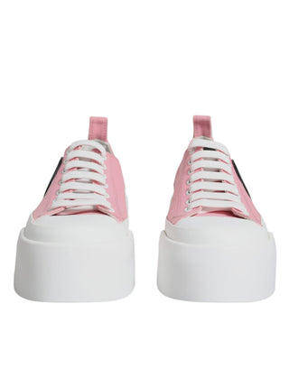 Pink-weiße Canvas-Logo-Sneaker Low Top