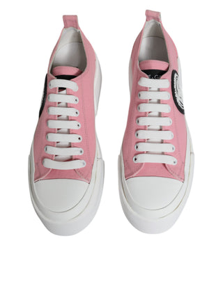 Pink-weiße Canvas-Logo-Sneaker Low Top