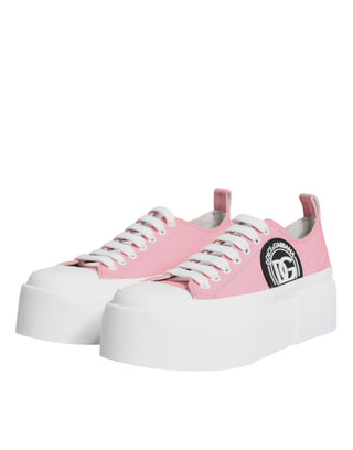 Pink-weiße Canvas-Logo-Sneaker Low Top