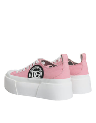 Pink-weiße Canvas-Logo-Sneaker Low Top
