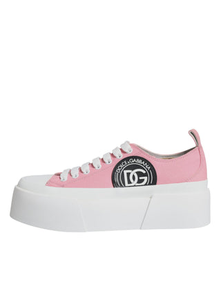 Pink-weiße Canvas-Logo-Sneaker Low Top