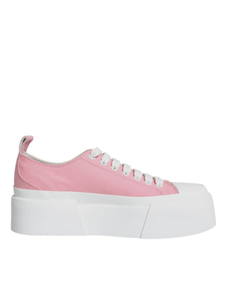 Pink-weiße Canvas-Logo-Sneaker Low Top