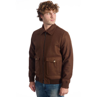 Braune Herren Wolljacke