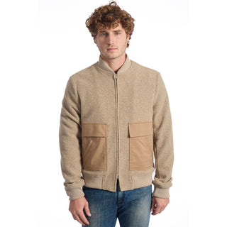 Beige Wolljacke für Herren