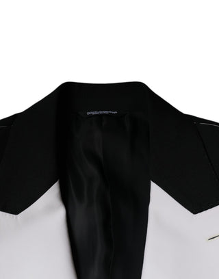 Dark Gray White Single Breasted Dress Blazer