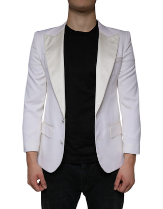 Woll-Blazer in Off-White, einreihig