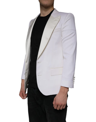 Woll-Blazer in Off-White, einreihig