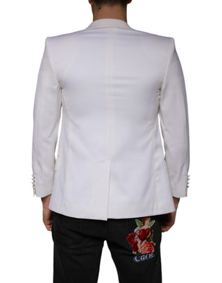 Woll-Blazer in Off-White, einreihig