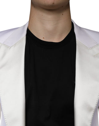 Woll-Blazer in Off-White, einreihig