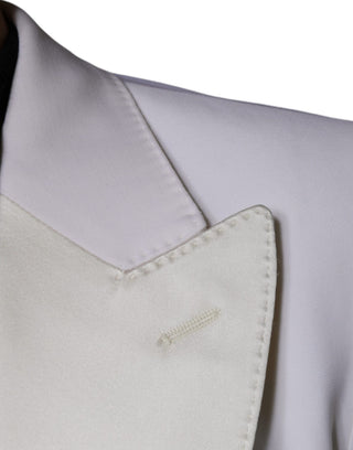 Woll-Blazer in Off-White, einreihig