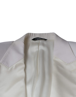 Woll-Blazer in Off-White, einreihig