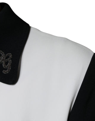 Chaqueta blusón negra y blanca DG Crown con cremallera completa