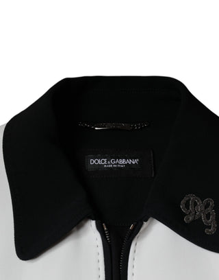 Chaqueta blusón negra y blanca DG Crown con cremallera completa