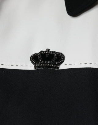 Chaqueta blusón negra y blanca DG Crown con cremallera completa