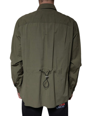 Militärgrüne Baumwoll-Biegekragenjacke