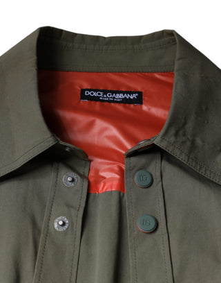 Militärgrüne Baumwoll-Biegekragenjacke