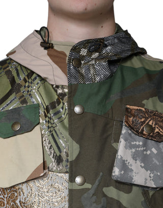 Chaleco con capucha multicolor de patchwork