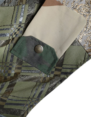 Mehrfarbige Patchwork-Kapuzenwestenjacke