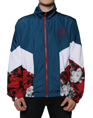 Mehrfarbige Polyester-Jacke mit durchgehendem Reißverschluss