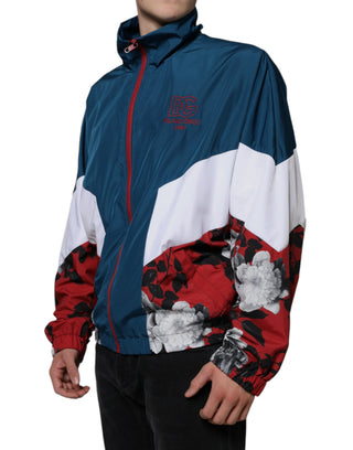 Mehrfarbige Polyester-Jacke mit durchgehendem Reißverschluss