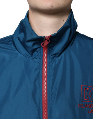 Mehrfarbige Polyester-Jacke mit durchgehendem Reißverschluss