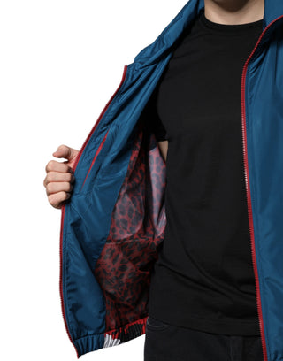 Mehrfarbige Polyester-Jacke mit durchgehendem Reißverschluss