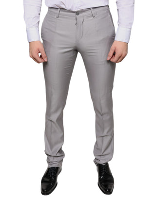 Pantalones formales de lana gris claro