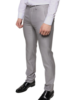 Pantalones formales de lana gris claro