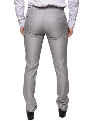 Pantalones formales de lana gris claro