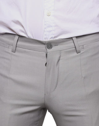 Pantalones formales de lana gris claro