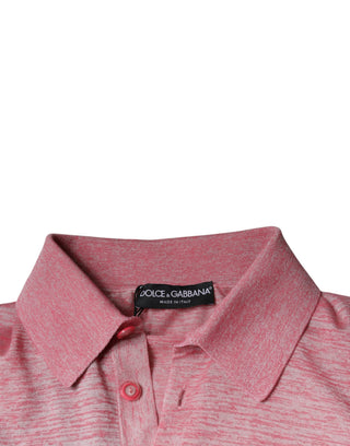 Rosa langärmliges Herren-Poloshirt aus Polyester
