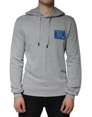Grauer Kapuzenpullover mit Baumwoll-Logo