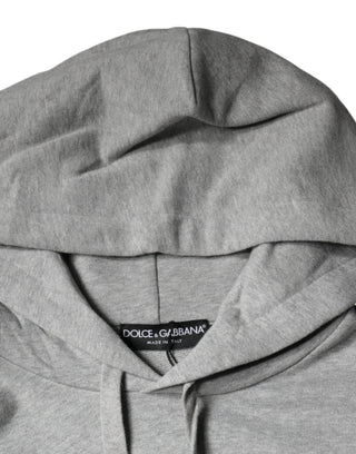 Grauer Kapuzenpullover mit Baumwoll-Logo