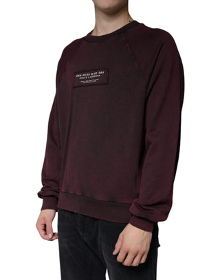 Bordeauxfarbenes Logo Rundhals Sweatshirt für Herren