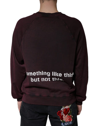 Bordeauxfarbenes Logo Rundhals Sweatshirt für Herren