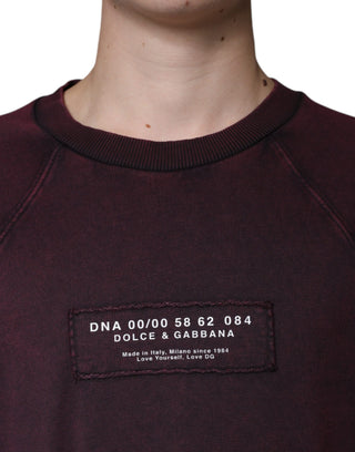 Bordeauxfarbenes Logo Rundhals Sweatshirt für Herren
