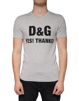 Graues T-Shirt mit Logo-Print und Rundhalsausschnitt, Kurzarm