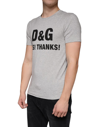 Graues T-Shirt mit Logo-Print und Rundhalsausschnitt, Kurzarm