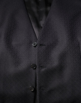 Black Wool Waistcoat Dress Formal Vest