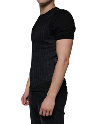 Schwarze Leder-Taillenmantel-Kleid-formelle Weste