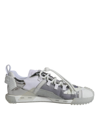Weiße und silberne Low Top NS1 Sneakers