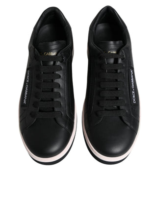 Herren Sneaker Low Top aus schwarzem Leder