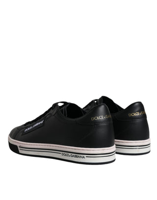 Herren Sneaker Low Top aus schwarzem Leder