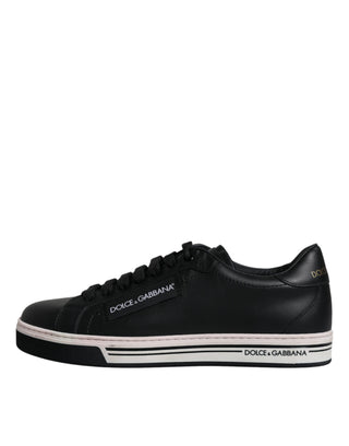Herren Sneaker Low Top aus schwarzem Leder