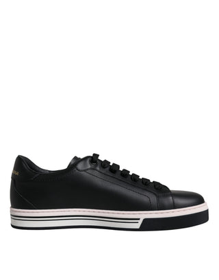 Herren Sneaker Low Top aus schwarzem Leder