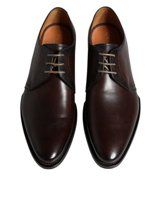 Braune Leder Derby Schnürschuhe für Herren