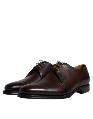 Braune Leder Derby Schnürschuhe für Herren