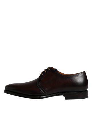 Braune Leder Derby Schnürschuhe für Herren
